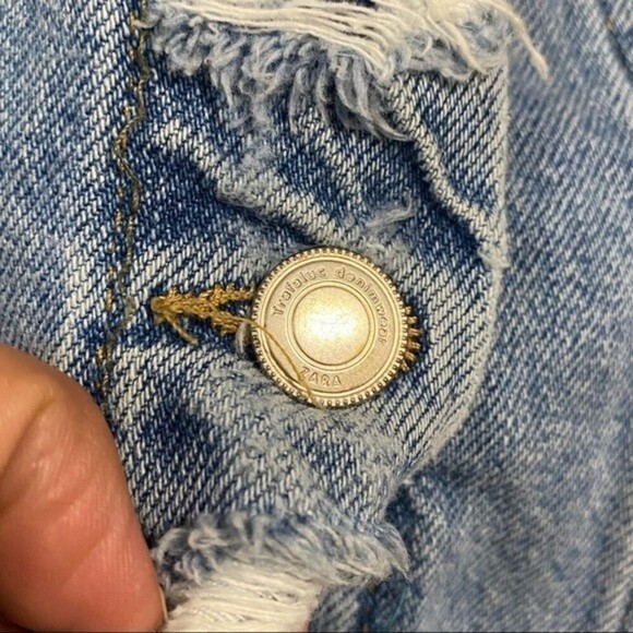 Zara Trafaluc Denimwear Distressed Jacket size Small - Picture 7 of 15